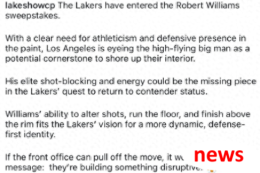 Lakers có thể tiếp tục nâng cấp dòng bên trong và đã yêu cầu 6+6 trung tâm và các thuộc tính thủy ti
